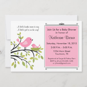 Little Bird Baby Shower Uitnodiging
