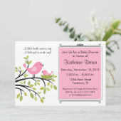 Little Bird Baby Shower Uitnodiging (Staand voorkant)