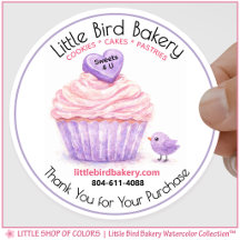 Little Bird Bakery Watercolor Cupcake Bedankt