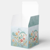 Little Bird Blauw Roze Bloemen Favoriete Doos Bedankdoosjes (Geopend)