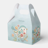 Little Bird Blauw Roze Bloemen Favoriete Doos Bedankdoosjes (Achterkant)