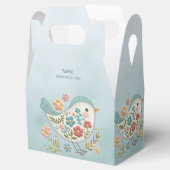 Little Bird Blauw Roze Bloemen Favoriete Doos Bedankdoosjes (Geopend)