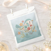 Little Bird Blauw Roze Bloemen Favoriete Tassen Bedankzakje (Geknipt)