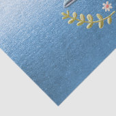 Little Bird Bloemen Blauw Weefsel Papier (Detail)