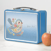 Little Bird Bloemen Borduurwerk Blauw Metalen Lunc (In situ)