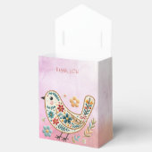 Little Bird Bloemen Borduurwerk Roze Favoriet Doos Bedankdoosjes (Geopend)