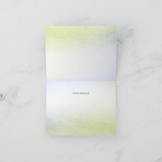 Little Bird Bloemen Goud Bedankt Card (Binnen)