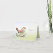 Little Bird Bloemen Goud Bedankt Card (Voorkant)