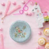 Little Bird Bloemen Groen Bladeren Papieren Kom (Feest)