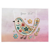 Little Bird Bloemen Roze Gift Bag Groot Cadeauzakje
