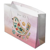 Little Bird Bloemen Roze Gift Bag Groot Cadeauzakje
