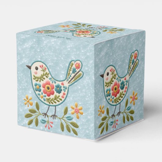 Little Bird Bloemgroen Bladeren Favoriete Doos Bedankdoosjes (Achterkant)