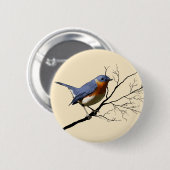 Little Bird Blue, pin Ronde Button 5,7 Cm (Voorkant /achterkant)