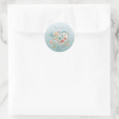 Little Bird Blue Pink Flowers Sticker (Tas)