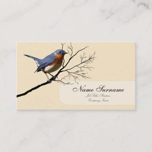 Little Bird Blue, template voor visitekaartjes (Voorkant)