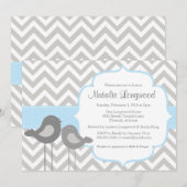 Little Bird Chevron Baby shower Invitation Kaart (Voorkant / Achterkant)