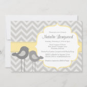 Little Bird Chevron Baby shower Invitation Kaart (Voorkant)
