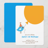 Little Bird eerste verjaardag uitnodiging (Voorkant / Achterkant)