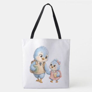 Little Bird Family Trim Tote Bag