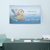Little Bird Floral Blue Baby shower Spandoek (Beurs)