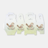 Little Bird Floral Gold Favoriet Box Bedankdoosjes (Uitgevouwen)