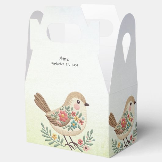 Little Bird Floral Gold Favoriet Box Bedankdoosjes (Geopend)