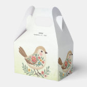 Little Bird Floral Gold Favoriet Box Bedankdoosjes (Voorkant Zijde)