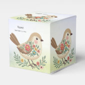 Little Bird Floral Gold Favoriet Box Bedankdoosjes (Voorkant Zijde)