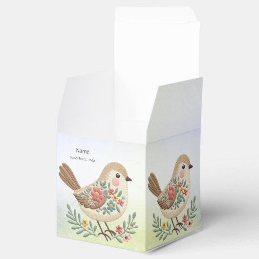 Little Bird Floral Gold Favoriet Box Bedankdoosjes (Geopend)