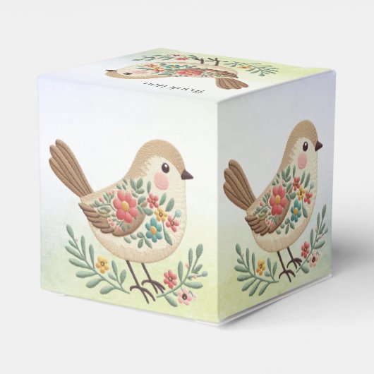 Little Bird Floral Gold Favoriet Box Bedankdoosjes (Achterkant)