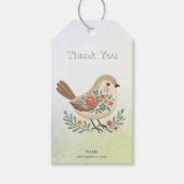 Little Bird Floral Gold Gift Label Cadeaulabel (Voorkant)