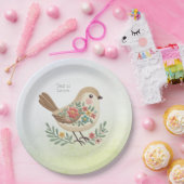 Little Bird Floral Gold Paper Bord (Feest)