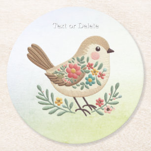 Little Bird Floral Gold Paper Onderzetter
