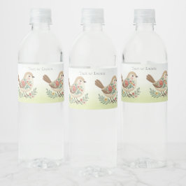 Little Bird Floral Gold Waterfles Etiket