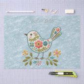 Little Bird Floral Green laat weefselpapier achter Tissuepapier (Craft)