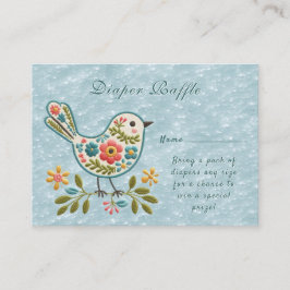 Little Bird Floral Green Leaves Baby shower Informatiekaartje