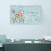 Little Bird Floral Green Leaves Baby shower Spandoek (Beurs)