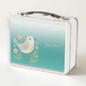 Little Bird Floral Green Metal Lunch Box (Achterkant)