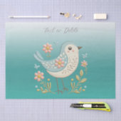 Little Bird Floral Green Tissue Paper Tissuepapier (Craft)