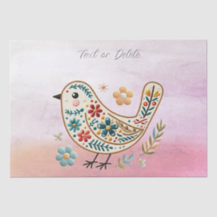 Little Bird Floral Pink Tissue Paper Tissuepapier