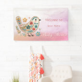Little Bird Floral Roze Baby shower Spandoek (Insitu)