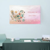 Little Bird Floral Roze Baby shower Spandoek (Beurs)