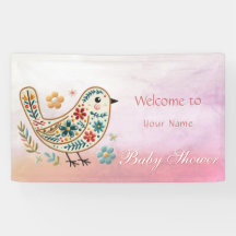 Little Bird Floral Roze Baby shower