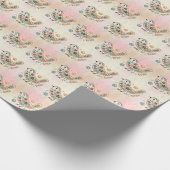 Little Bird Floral roze inpakpapier (Hoek)