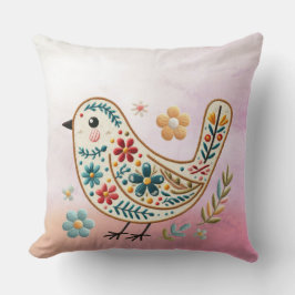 Little Bird Floral Roze Sierkussen