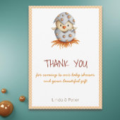 Little Bird Hatching Baby shower Bedankt Kaart
