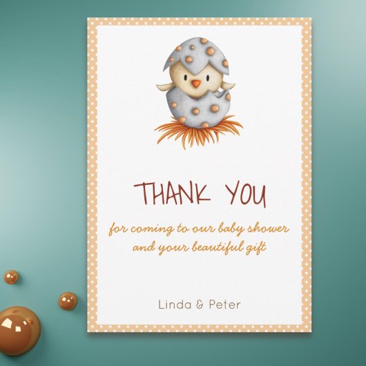 Little Bird Hatching Baby shower Bedankt Kaart