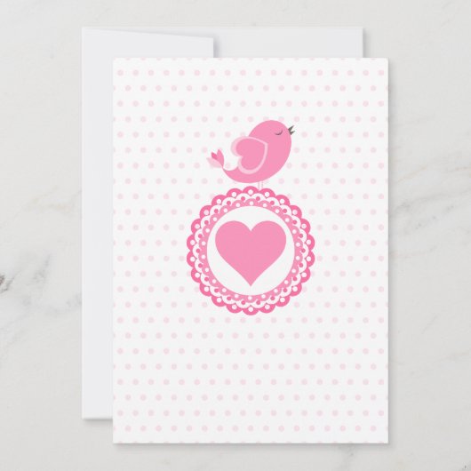 Little Bird Hearts Baby geboorteaankondiging Aankondiging (Achterkant)