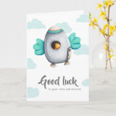 Little Bird in a Spaceship New Adventure Greeting Kaart (Gele Bloem)