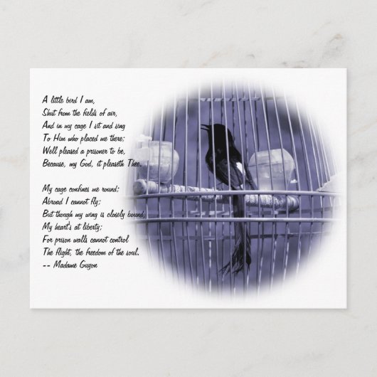 Little Bird in Cage Poem Briefkaart (Voorkant)